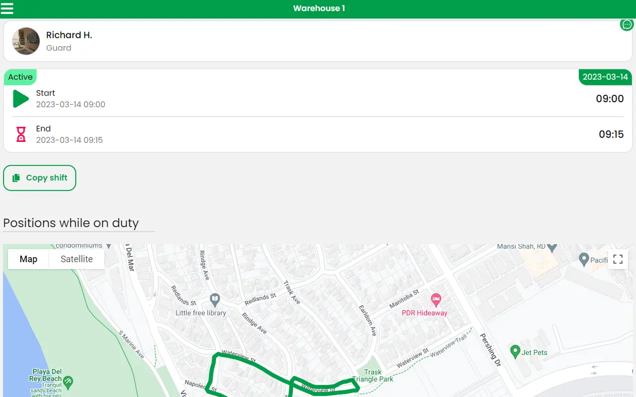 Trinity Guard GPS verificare patrule România
